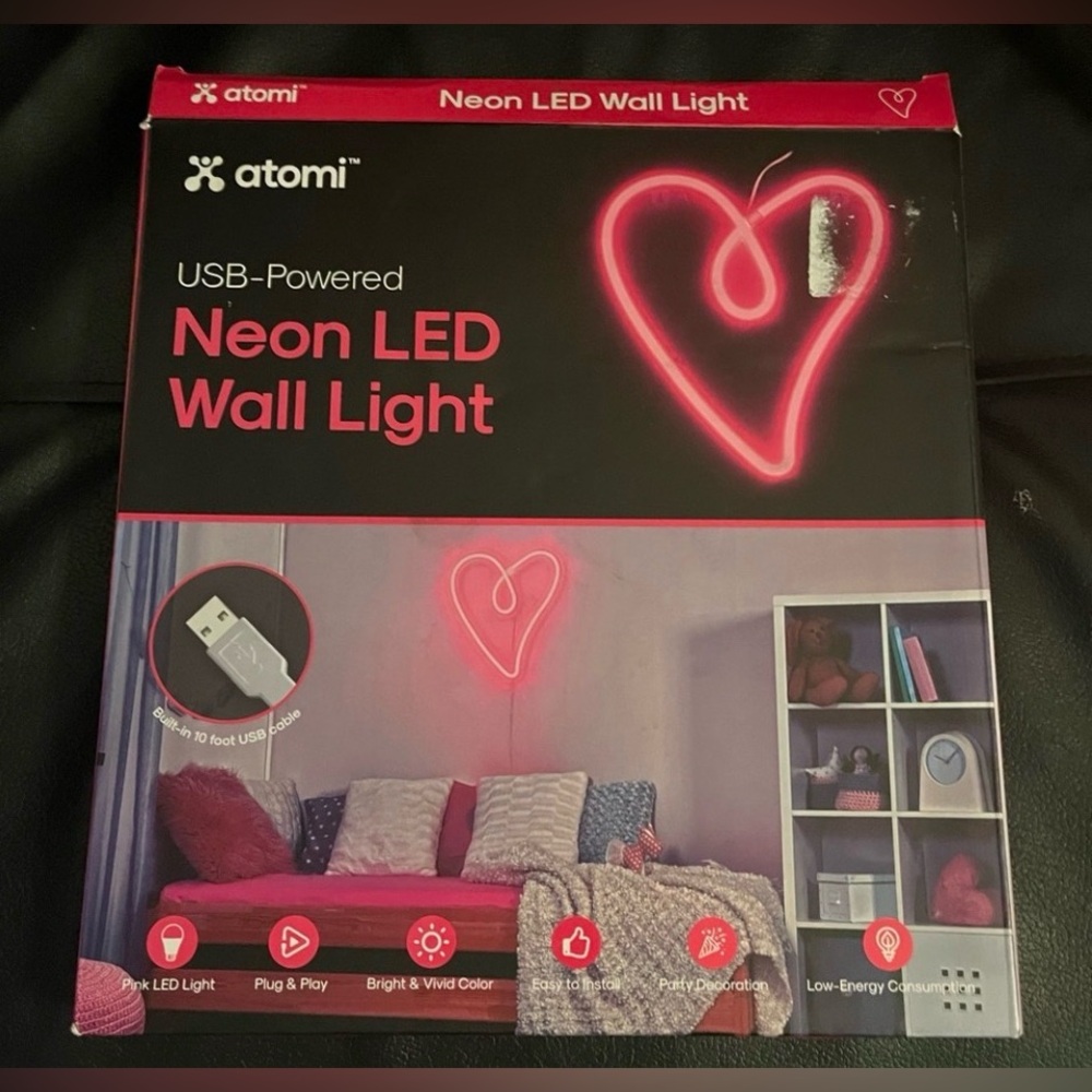 💜 Purple Neon Heart Light 💜 - Picture 2 of 5